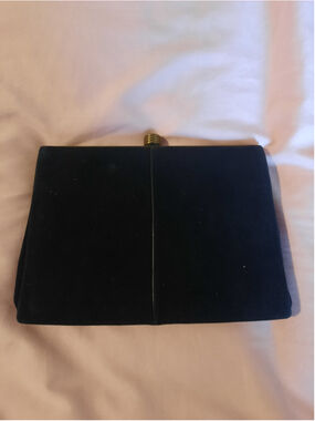 Women's Vintage Unbranded Black Gold Clutch One Size